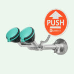 PremiumLine Sicherheits-Augendusche mit zwei Brauseköpfen 45° für Wandmontage Aufputz