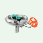 PremiumLine Sicherheits-Augendusche mit Auffangbecken aus Edelstahl für Wandmontage Aufputz – Bild 2