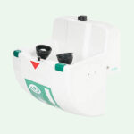 PremiumLine Augen-/Gesichtsdusche mit Auffangbecken und Abdeckung für Wandmontage