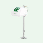 PremiumLine Augen-/Gesichtsdusche mit Auffangbecken und Abdeckung für Bodenmontage