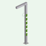 PremiumLine frostsichere beheizte Körper-Notdusche, Edelstahl, für Bodenmontage