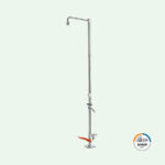 PremiumLine selbstentleerende Körper-Notdusche, Edelstahl für Bodenmontage