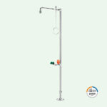 PremiumLine Körper-Notdusche mit Augendusche, Edelstahl für Bodenmontage