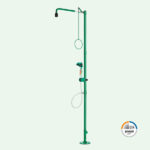 ClassicLine Körper-Notdusche mit Hand-Augendusche mit zwei Brauseköpfen 45° für Bodenmontage