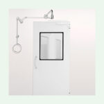 PremiumLine variable Körper-Notdusche mit Zugstangenumlenkung für Über-Tür-Montage – Bild 3