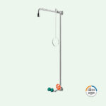 PremiumLine Notduschkombination mit Sicherheits-Augendusche, Edelstahl für Wandmontage