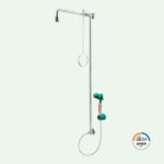 PremiumLine Notduschkombination mit Hand-Augendusche, Edelstahl für Wandmontage