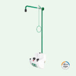 ClassicLine Notduschkombination mit Augen-/Gesichtsdusche mit Becken und Abdeckung für Wandmontage