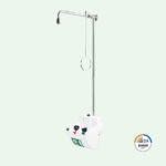 PremiumLine Notduschkombination mit Augen-/Gesichtsdusche mit Becken und Abdeckung, Edelstahl für Wandmontage