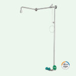 PremiumLine Notduschkombination mit Sicherheits-Augendusche, Edelstahl für Über-Tür-Montage