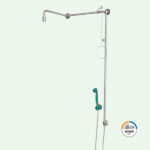 PremiumLine Notduschkombination mit Hand-Augendusche, Edelstahl für Über-Tür-Montage