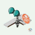 PremiumLine Sicherheits-Augendusche mit zwei Brauseköpfen 45° für Tischmontage