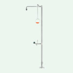 PremiumLine Körper-Notdusche mit Augendusche, Edelstahl für Bodenmontage – Bild 2